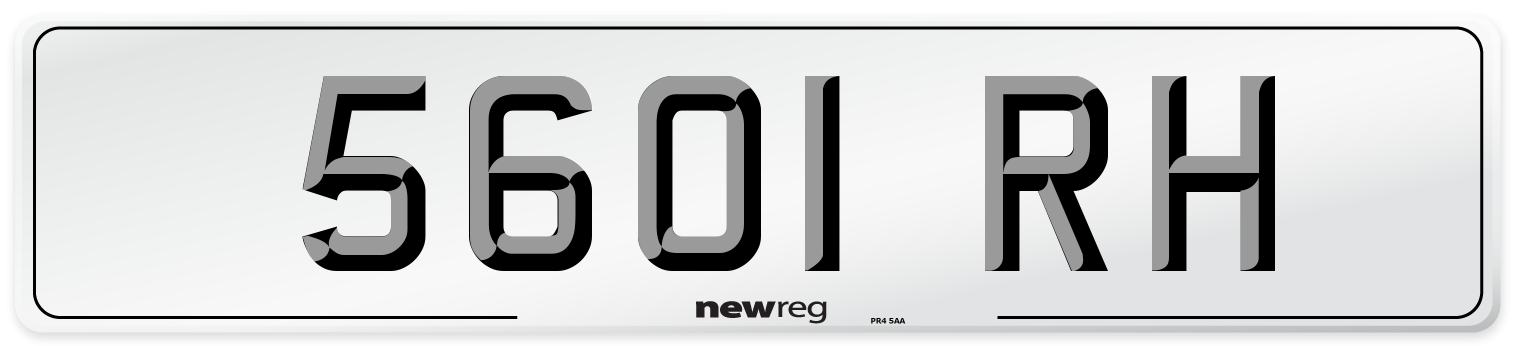 5601 RH Number Plate from New Reg